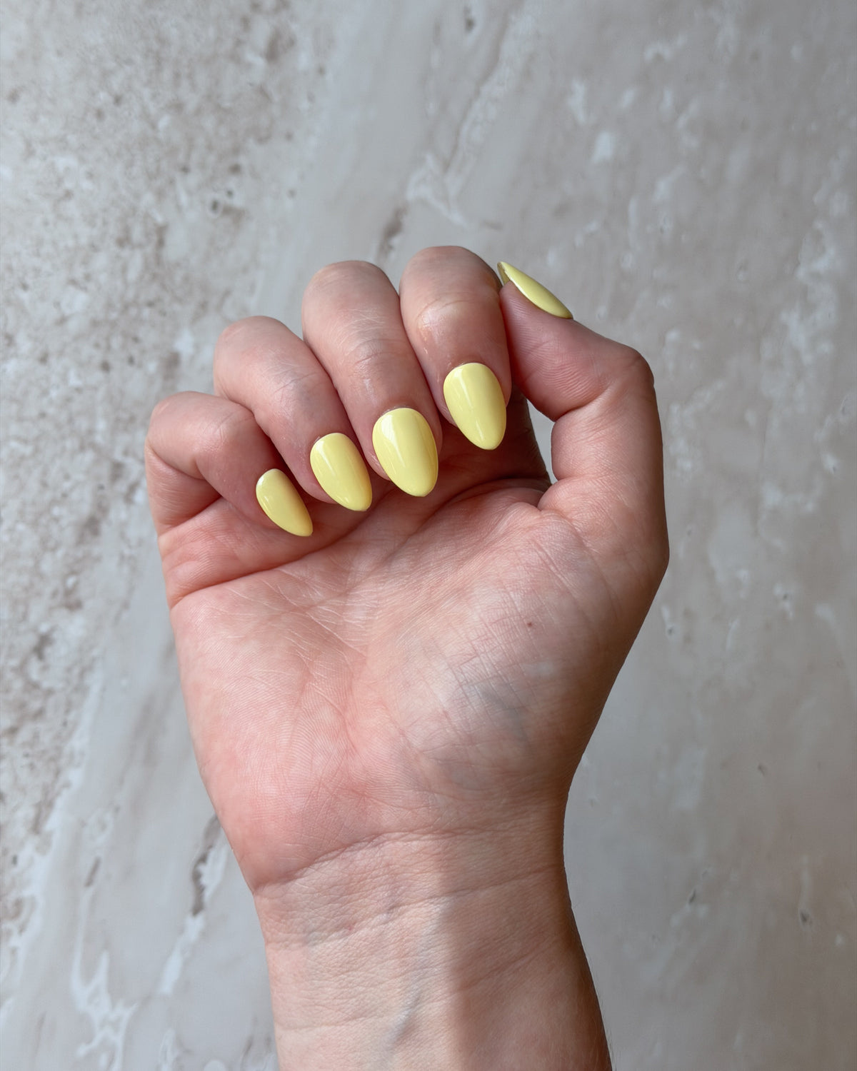 Lemon Cream — Almond Press-On Nails