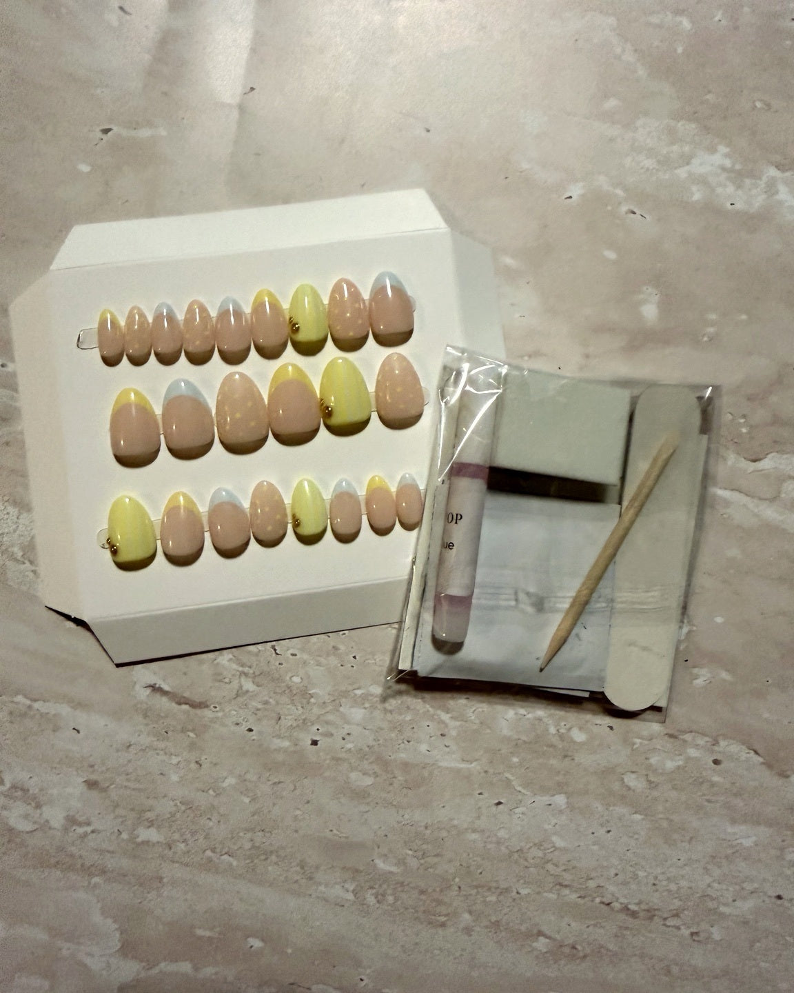 Sunday Picnic — Almond Press-On Nails