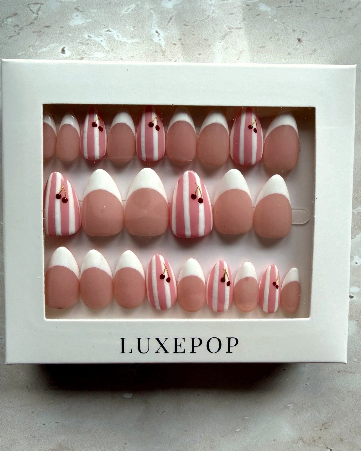 Cherry on Top — Almond Press-On Nails