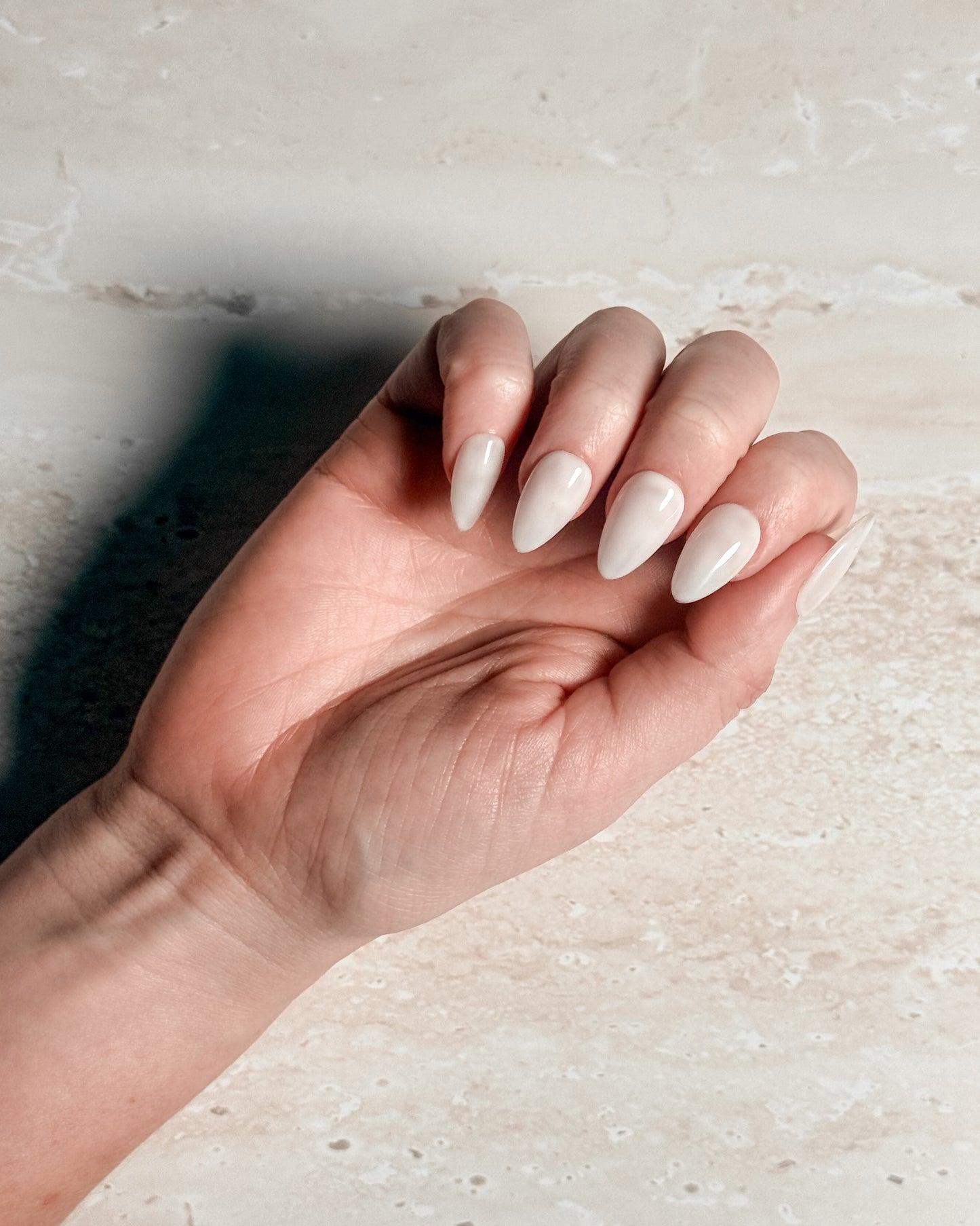 Porcelain — Almond Press-On Nails