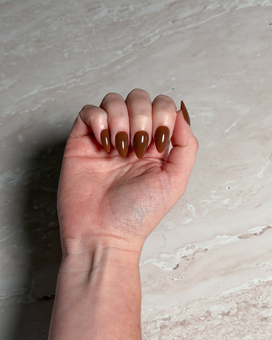 Cocoa — Almond Press-On Nails
