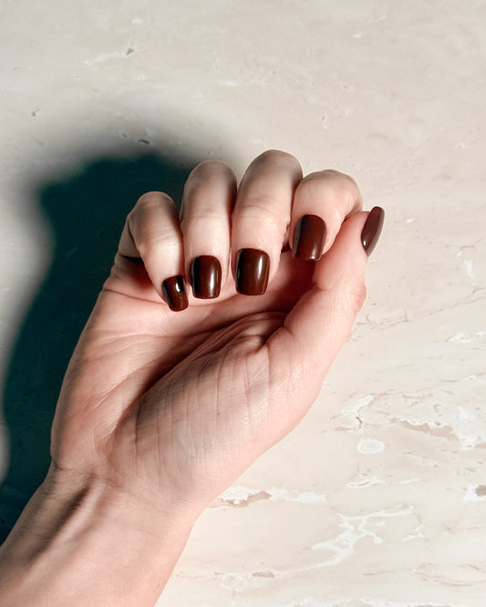 Truffle — Square Press-On Nails