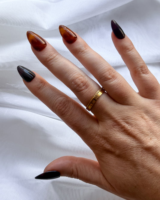 Midnight Safari — Short Almond Press-On Nails