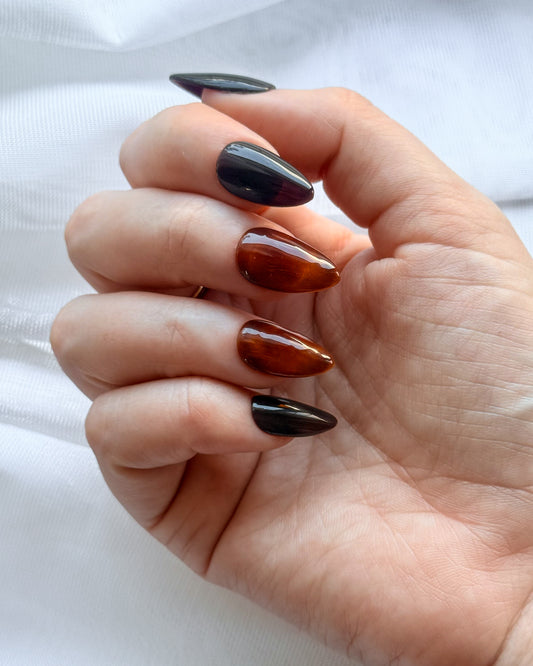 Midnight Safari — Almond Press-On Nails