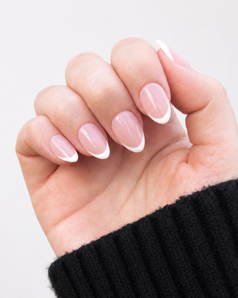 Signature French — XS Almond Press-On Nails