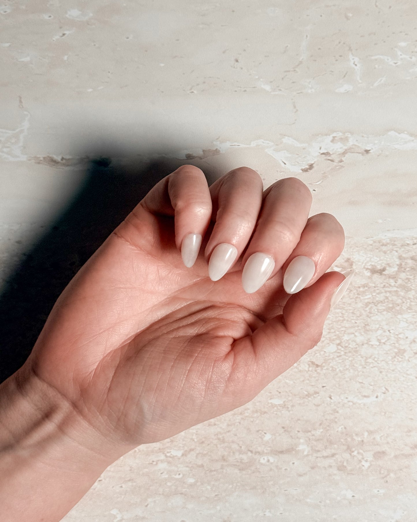 Porcelain — Almond Press-On Nails