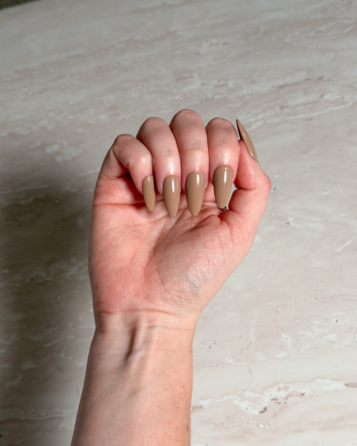 Stone — Almond Press-On Nails