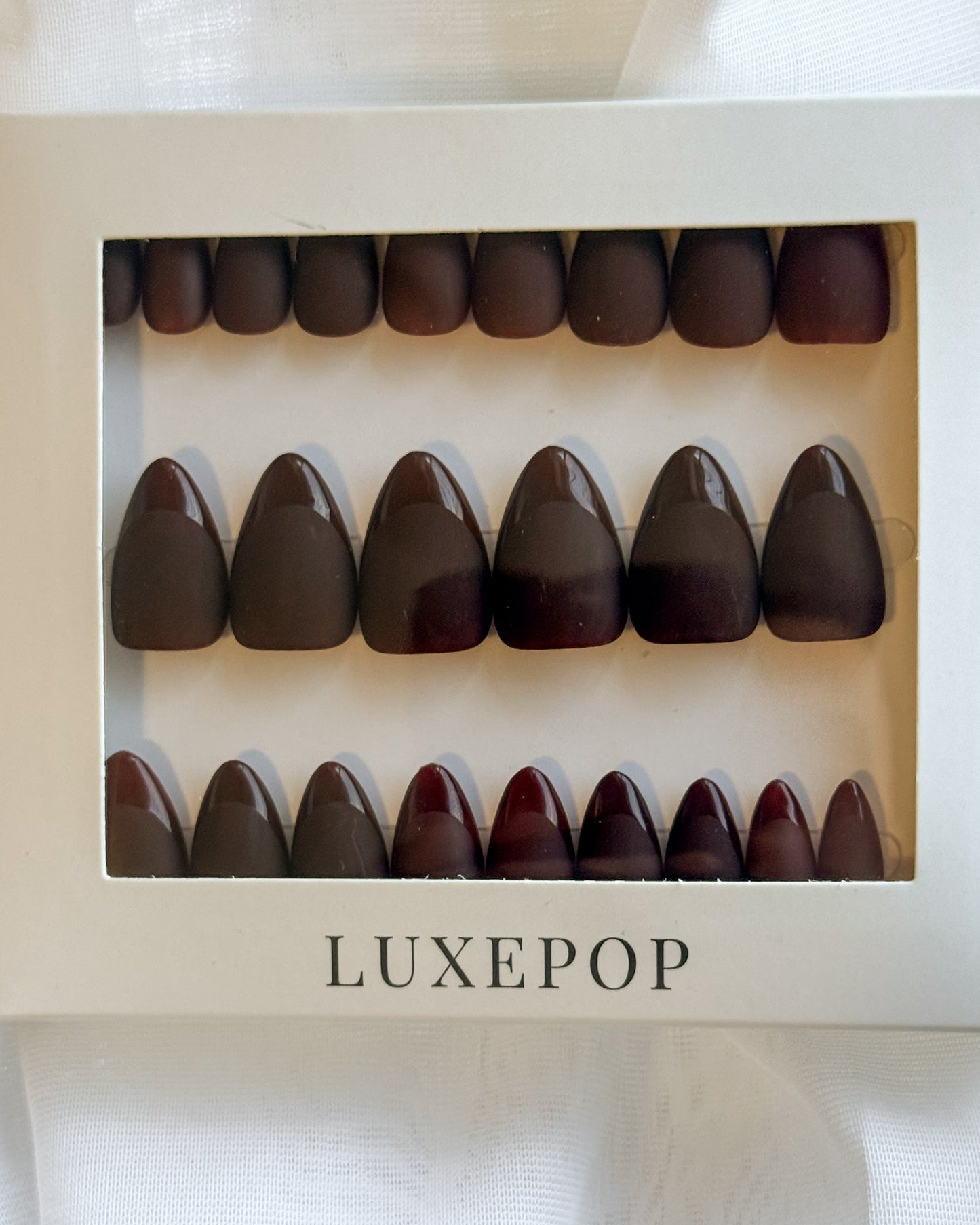 Espresso Martini — Short Almond Press-On Nails