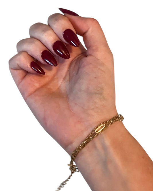 Merlot — Almond Press-On Nails