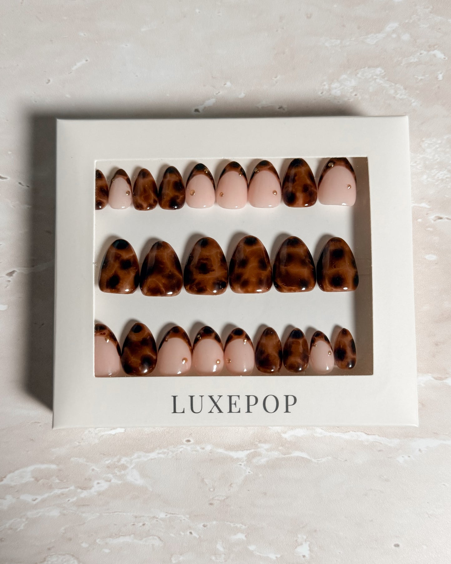 Velvet Safari — Almond Press-On Nails