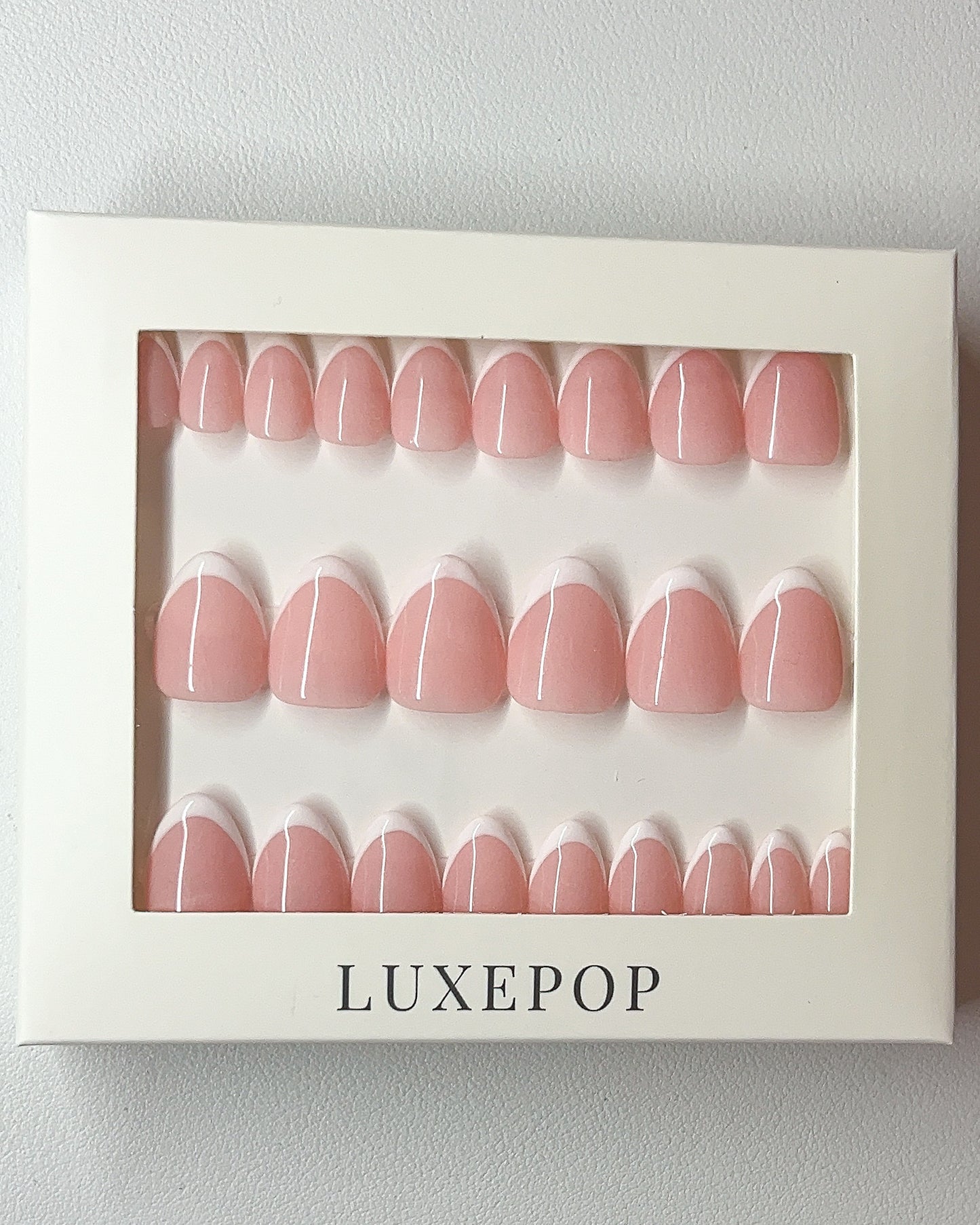 Signature French — XS Almond Press-On Nails