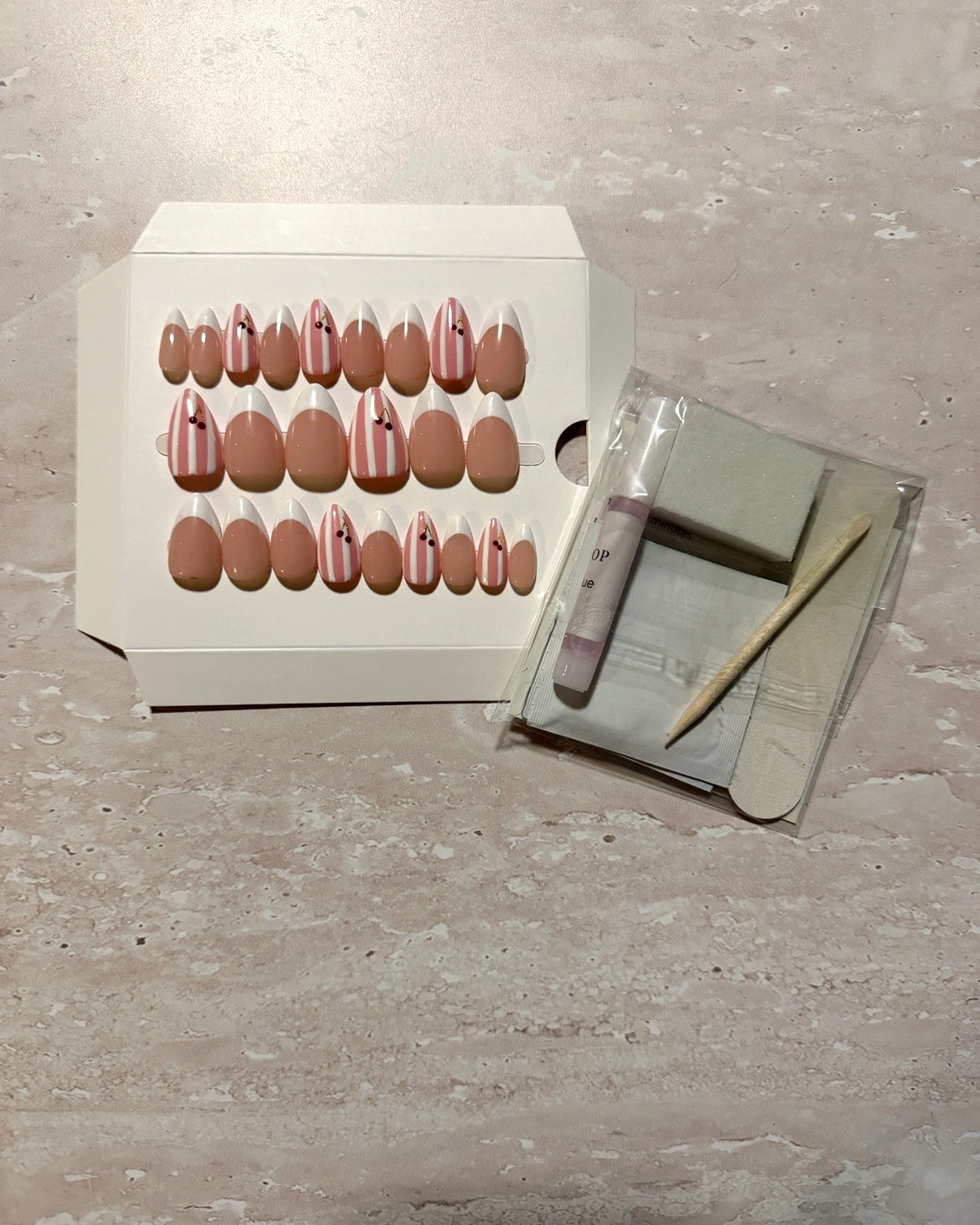 Cherry on Top — Almond Press-On Nails