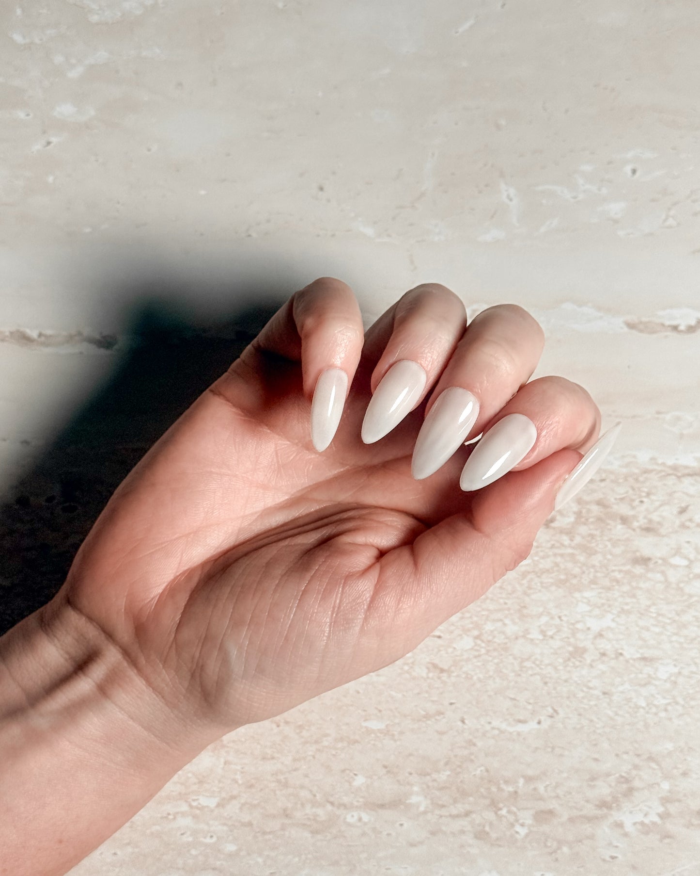 Porcelain — Almond Press-On Nails