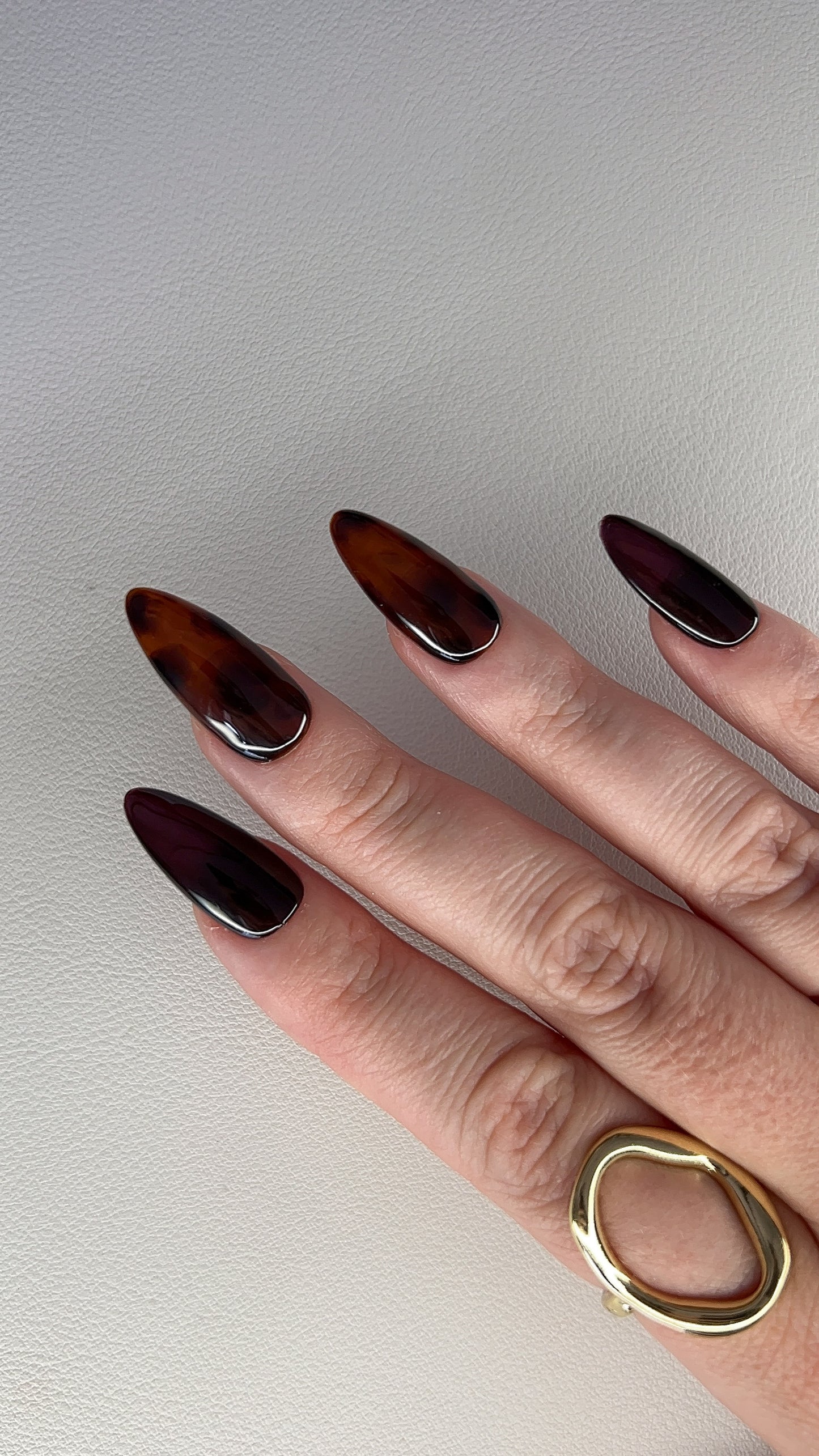 Midnight Safari — Medium Almond Press-On Nails