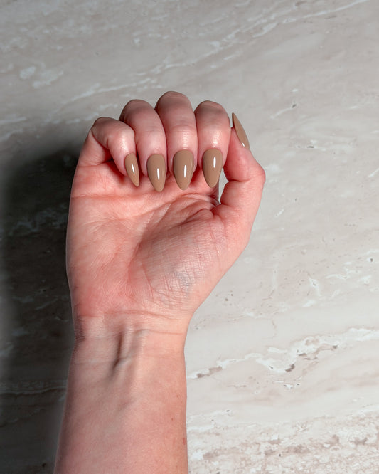 Stone — Almond Press-On Nails