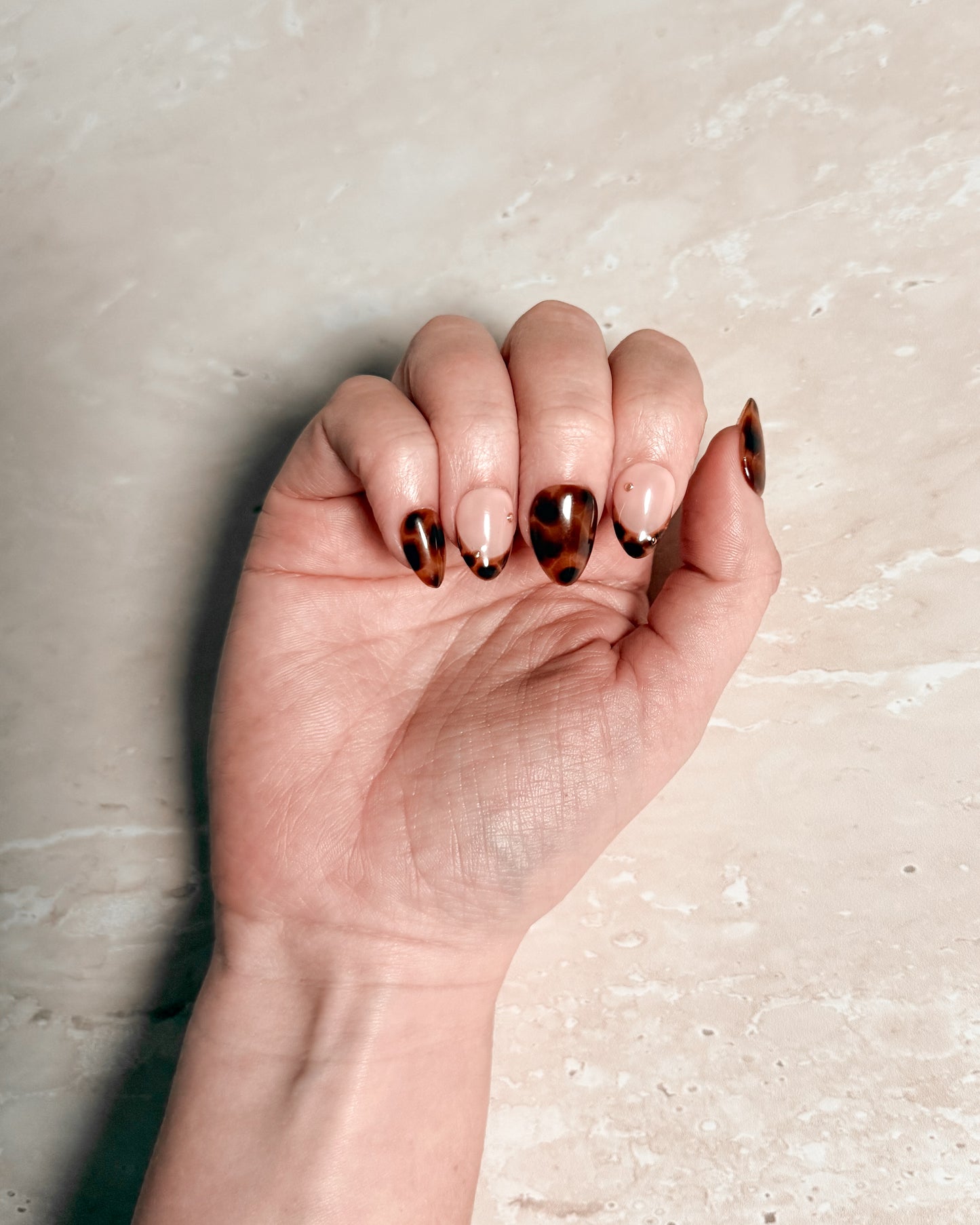 Velvet Safari — Almond Press-On Nails