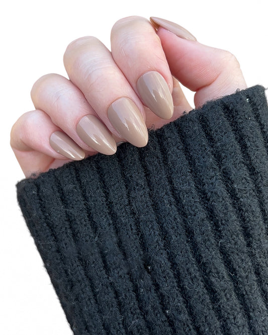 Stone — Almond Press-On Nails
